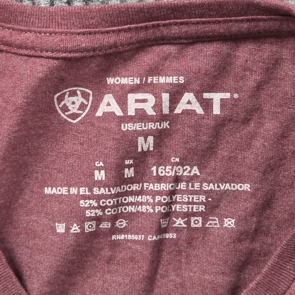 NWT Ariat Cow Gal Graphic T-Shirt Womens Medium Burgundy Heather Retro Tee Shirt - Picture 4 of 9